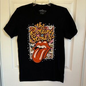 THE ROLLING STONES Black Cotton Tee Women's Small